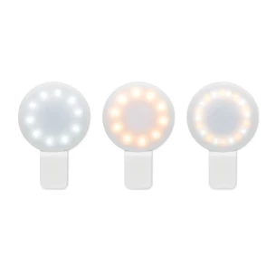 LED szelfi lámpa klippel - PINNY- fehér