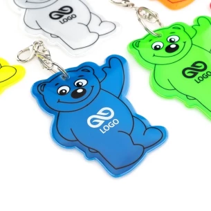 Fényvisszaverő mackó kulcstartó - Kék
