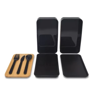 Victor uzsonnás doboz dupla - Fekete